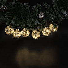 Load image into Gallery viewer, Set of 6 Clear Snowflakes Ball Christmas Glass LED Light Hanging Ornaments Living and Home 
