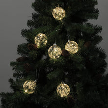 Load image into Gallery viewer, Set of 6 Clear Snowflakes Ball Christmas Glass LED Light Hanging Ornaments Living and Home 

