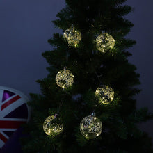 Load image into Gallery viewer, Set of 6 Clear Snowflakes Ball Christmas Glass LED Light Hanging Ornaments Living and Home 

