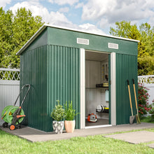 Load image into Gallery viewer, Garden Steel Shed with Skillion Roof Top Garden storage Living and Home 4&#39; x 8&#39; ft Green 
