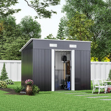 Load image into Gallery viewer, 4&#39; x 6&#39; ft / 4&#39; x 8&#39; ft Garden Shed with Skillion Roof Top Steel Garden Sheds Living and Home 
