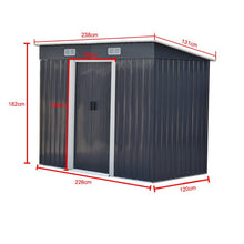Load image into Gallery viewer, 4&#39; x 6&#39; ft / 4&#39; x 8&#39; ft Garden Shed with Skillion Roof Top Steel Garden Sheds Living and Home 
