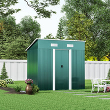 Load image into Gallery viewer, 4&#39; x 6&#39; ft / 4&#39; x 8&#39; ft Garden Shed with Skillion Roof Top Steel
