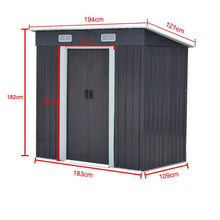 Load image into Gallery viewer, 4&#39; x 6&#39; ft / 4&#39; x 8&#39; ft Garden Shed with Skillion Roof Top Steel Garden Sheds Living and Home 
