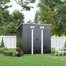 Load image into Gallery viewer, 4&#39; x 6&#39; ft / 4&#39; x 8&#39; ft Garden Shed with Skillion Roof Top Steel Garden Sheds Living and Home 
