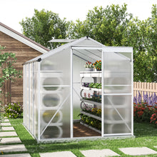 Load image into Gallery viewer, White Framed Garden Hobby Greenhouse with Vent Garden Storages &amp; Greenhouses Living and Home 8&#39; x 6&#39; ft With base frame 
