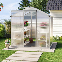 Load image into Gallery viewer, White Framed Garden Hobby Greenhouse with Vent Garden Storages &amp; Greenhouses Living and Home 6&#39; x 6&#39; ft Without base frame 
