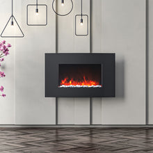 Load image into Gallery viewer, 35 Inch Curved Glass Wall Mounted Electric Fireplace Wall Mounted Fires Living and Home 
