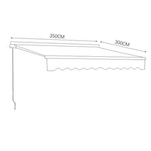 Load image into Gallery viewer, Retractable Patio Awning - Manual Shelter - Grey Awnings Living and Home L 300 x W 250 cm 
