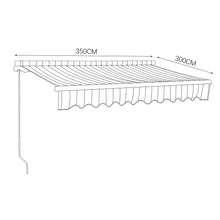 Load image into Gallery viewer, Retractable Patio Awning - Manual Shelter - Red &amp; White Awnings Living and Home L 350 x W 300 cm 
