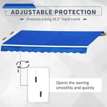 Load image into Gallery viewer, Retractable Patio Awning - Manual Shelter - Blue Patio Awnings Living and Home 
