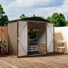 Load image into Gallery viewer, Classic Lockable Tool Storage Bike Shed Brown Metal Shed for Garden Storage Garden Sheds Living and Home 
