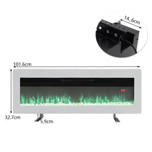 Load image into Gallery viewer, 40/50/60 Inch Black/White Electric Fireplace 1800W Wall Mounted Heater With Installation Kit
