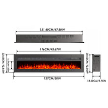 Load image into Gallery viewer, 40/50/60 Inch Black/White Electric Fireplace 1800W Wall Mounted Heater With Installation Kit
