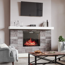 Load image into Gallery viewer, 24 Inch Inset Small Electric LED Fireplace Wall Mounted Heater 1kW/2kW Fireplaces Living and Home T 16.3 x W 63 x H 39 cm 

