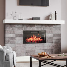 Load image into Gallery viewer, 28 Inch Insert Electric Fireplace 7 Flame Colours with Remote Fireplaces Living and Home 62 cm (Height) x 73.2 cm (Width) x 16.3 cm (Depth) 
