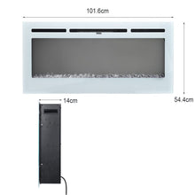 Load image into Gallery viewer, Linear Electric Fireplace Recessed in White Living and Home 
