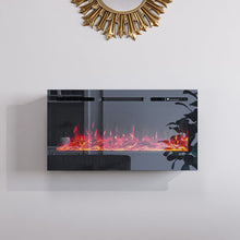 Load image into Gallery viewer, 60 Inch Black Wall Mounted Fireplace with Changeable Mirror Effect Wall Mounted Fires Living and Home 40 inch 
