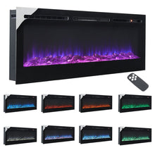 Load image into Gallery viewer, 60 Inch Black Wall Mounted Fireplace with Changeable Mirror Effect Wall Mounted Fires Living and Home 
