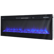 Load image into Gallery viewer, 60 Inch Black Wall Mounted Fireplace with Changeable Mirror Effect Wall Mounted Fires Living and Home 
