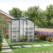 Load image into Gallery viewer, 4&#39; x 6&#39; ft Garden Hobby Greenhouse Green Framed with Vent Garden Storages &amp; Greenhouses Living and Home With Base W 190 x L 130 x H 195 cm 
