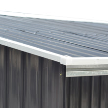 Load image into Gallery viewer, Garden Metal Storage Shed with Log Storage
