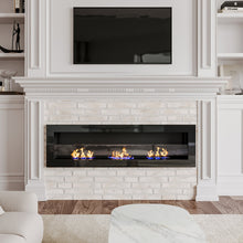 Load image into Gallery viewer, 55 Inch Bio Ethanol Fireplace White Grey Black Mounted Inset Wall Biofire Bio Ethanol Fireplaces Living and Home 
