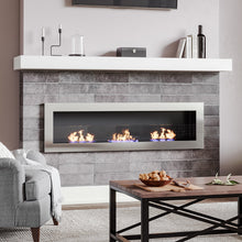 Load image into Gallery viewer, 55 Inch Bio Ethanol Fireplace White Grey Black Mounted Inset Wall Biofire Bio Ethanol Fireplaces Living and Home 

