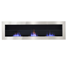 Load image into Gallery viewer, 55 Inch Bio Ethanol Fireplace White Grey Black Mounted Inset Wall Biofire Bio Ethanol Fireplaces Living and Home 
