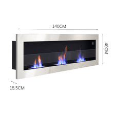 Load image into Gallery viewer, 55 Inch Bio Ethanol Fireplace White Grey Black Mounted Inset Wall Biofire Bio Ethanol Fireplaces Living and Home 
