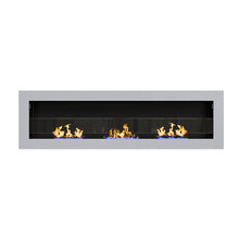 Load image into Gallery viewer, 55 Inch Bio Ethanol Fireplace White Grey Black Mounted Inset Wall Biofire Bio Ethanol Fireplaces Living and Home 
