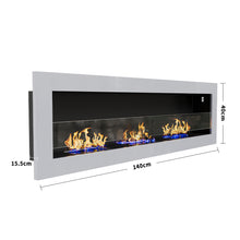 Load image into Gallery viewer, 55 Inch Bio Ethanol Fireplace White Grey Black Mounted Inset Wall Biofire Bio Ethanol Fireplaces Living and Home 
