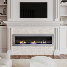 Load image into Gallery viewer, 55 Inch Bio Ethanol Fireplace White Grey Black Mounted Inset Wall Biofire Bio Ethanol Fireplaces Living and Home 
