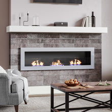 Load image into Gallery viewer, 55 Inch Bio Ethanol Fireplace White Grey Black Mounted Inset Wall Biofire Bio Ethanol Fireplaces Living and Home White 
