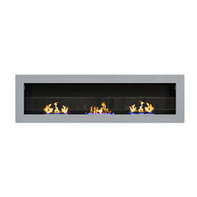Load image into Gallery viewer, 55 Inch Bio Ethanol Fireplace White Grey Black Mounted Inset Wall Biofire Bio Ethanol Fireplaces Living and Home 
