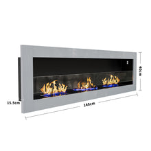 Load image into Gallery viewer, 55 Inch Bio Ethanol Fireplace White Grey Black Mounted Inset Wall Biofire Bio Ethanol Fireplaces Living and Home 
