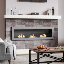Load image into Gallery viewer, 55 Inch Bio Ethanol Fireplace White Grey Black Mounted Inset Wall Biofire Bio Ethanol Fireplaces Living and Home 
