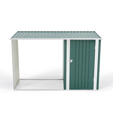 Load image into Gallery viewer, Garden Storage Shed Metal Storage Box with Log Rack Garden Storages &amp; Greenhouses Living and Home 
