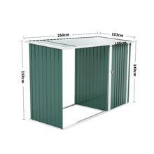 Load image into Gallery viewer, Garden Storage Shed Metal Storage Box with Log Rack Garden Storages &amp; Greenhouses Living and Home 
