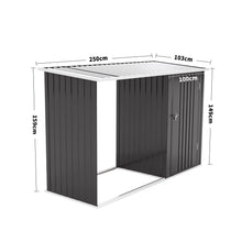 Load image into Gallery viewer, Garden Storage Shed Metal Storage Box with Log Rack Garden Storages &amp; Greenhouses Living and Home 
