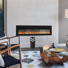Load image into Gallery viewer, 40/50/60 Inch Black/White Electric Fireplace 1800W Wall Mounted Heater With Installation Kit Wall Mounted Fireplaces Living and Home Black 70inch 
