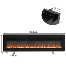 Load image into Gallery viewer, 40/50/60 Inch Black/White Electric Fireplace 1800W Wall Mounted Heater With Installation Kit
