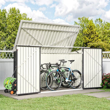 Load image into Gallery viewer, 6/7ft Lockable Steel Garden Metal Junk/Bike Storage Shed Green/Black/Grey Bike &amp; Bin Sheds Living and Home Black Large - 7 x 3 ft 
