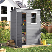 Load image into Gallery viewer, 4.6x2.6 ft Plastic Garden Shed with Lockable Door and Window
