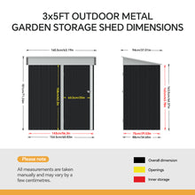Load image into Gallery viewer, 3X5 Storage Shed with Shelves
