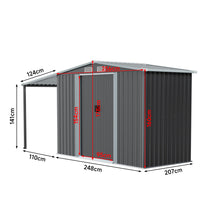 Load image into Gallery viewer, Outdoor Metal Storage Shed with Lean-to

