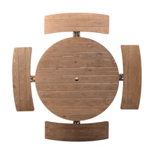 Load image into Gallery viewer, 8-Person Round Wood Picnic Table and Bench Set
