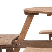Load image into Gallery viewer, 8-Person Round Wood Picnic Table and Bench Set
