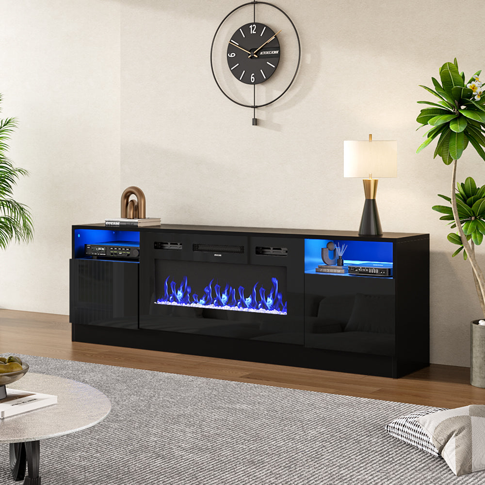 Recessed Electric Fireplace TV Stand with Closed Storage, PM1350PM1351