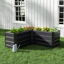 Load image into Gallery viewer, Outdoor Metal L-Shaped Raised Garden Bed
